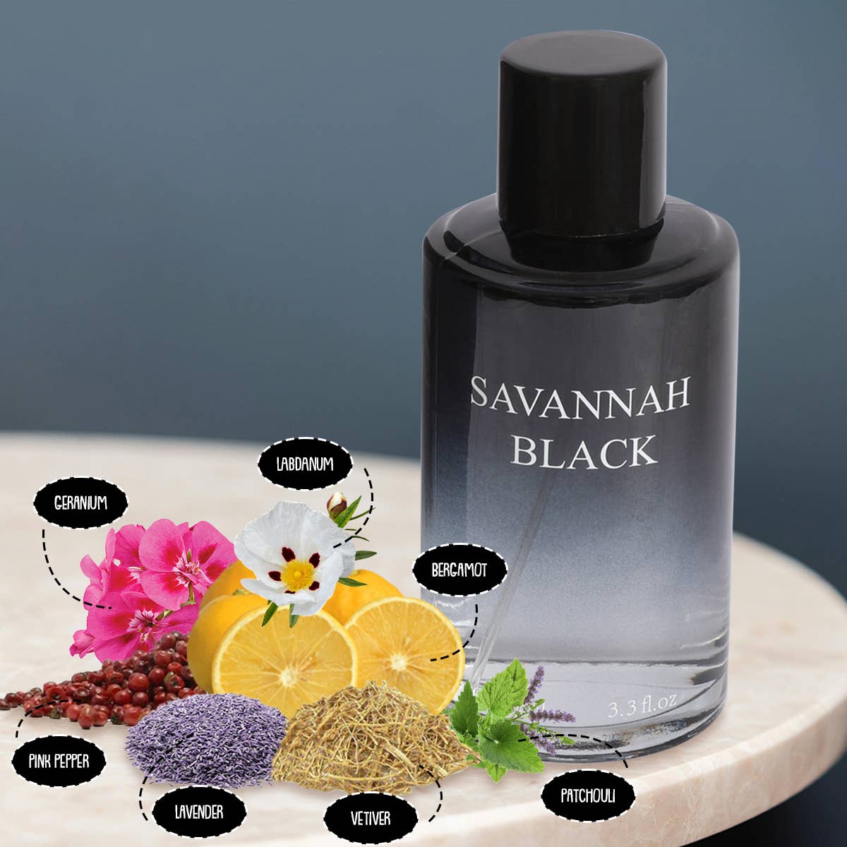 Savannah Black Natural Spray Cologne  for Men